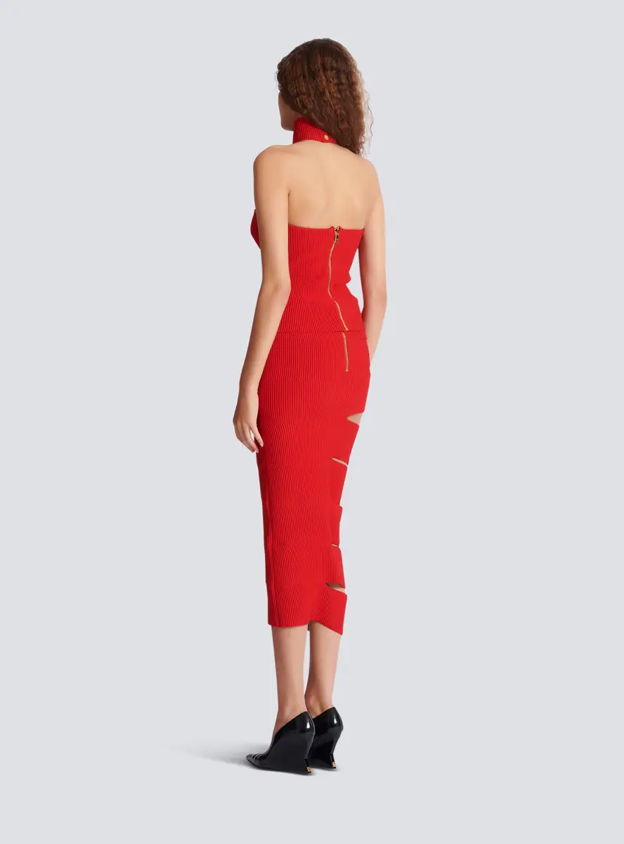 Balmain Long knit skirt with cut-outs | Thumbnail 4 Balmain Long knit skirt with cut-outs | Thumbnail 4