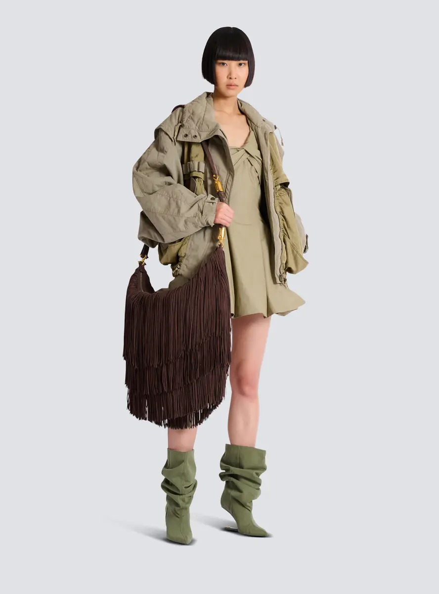 Balmain Ébène Hobo Large fringed suede bag | Thumbnail 2 Balmain Ébène Hobo Large fringed suede bag | Thumbnail 2