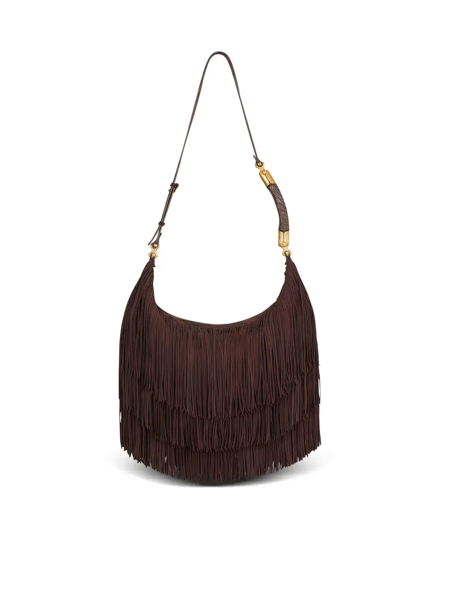 Balmain Ébène Hobo Large fringed suede bag | Thumbnail 4 Balmain Ébène Hobo Large fringed suede bag | Thumbnail 4
