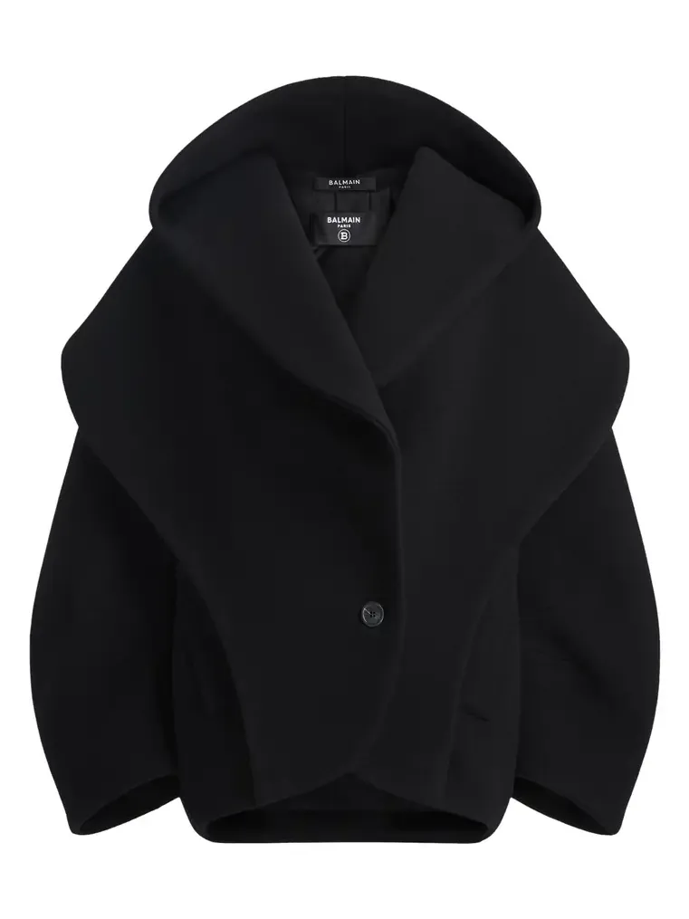 Oversized wool pea coat with hood Oversized wool pea coat with hood