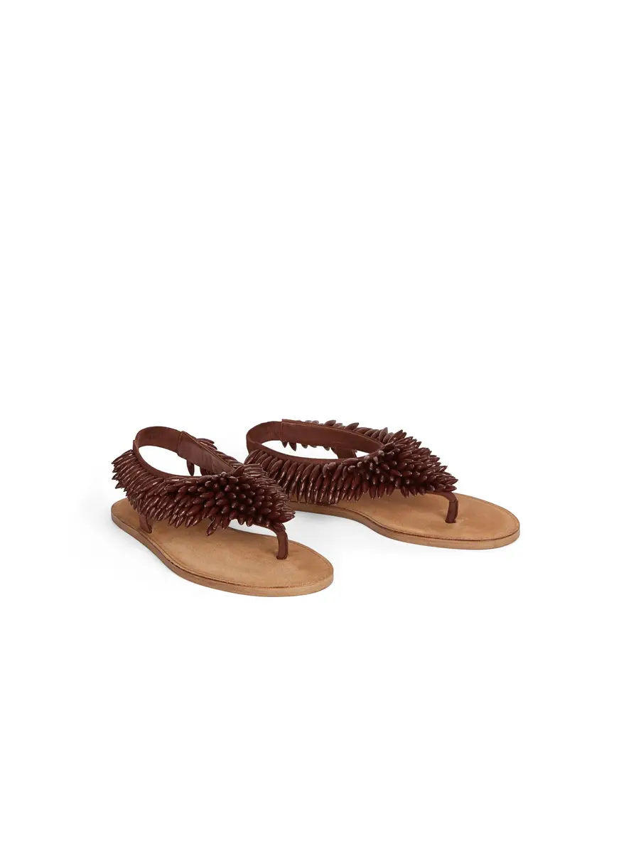 Balmain Flat sandals in suede and beads | Thumbnail 3