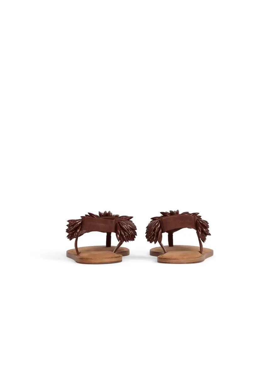 Balmain Flat sandals in suede and beads | Thumbnail 4