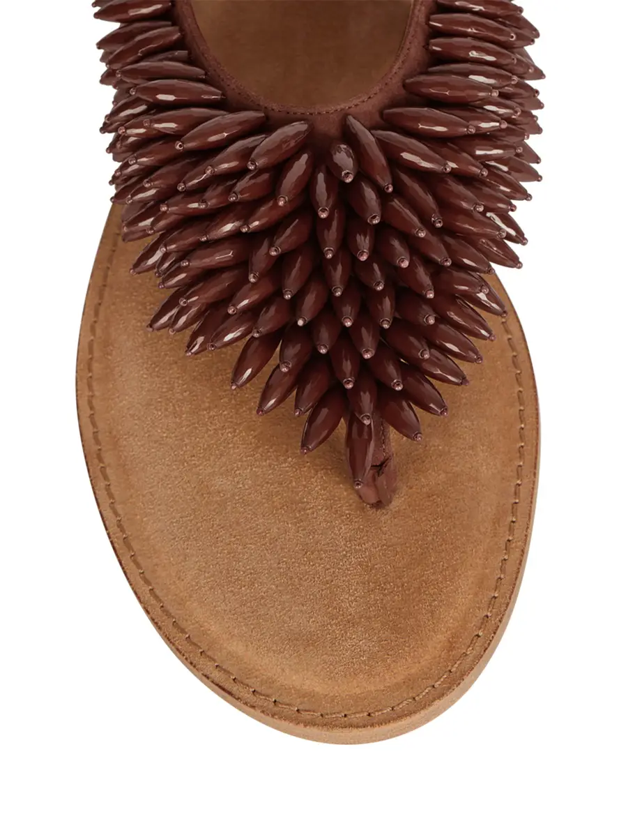 Balmain Flat sandals in suede and beads | Thumbnail 5
