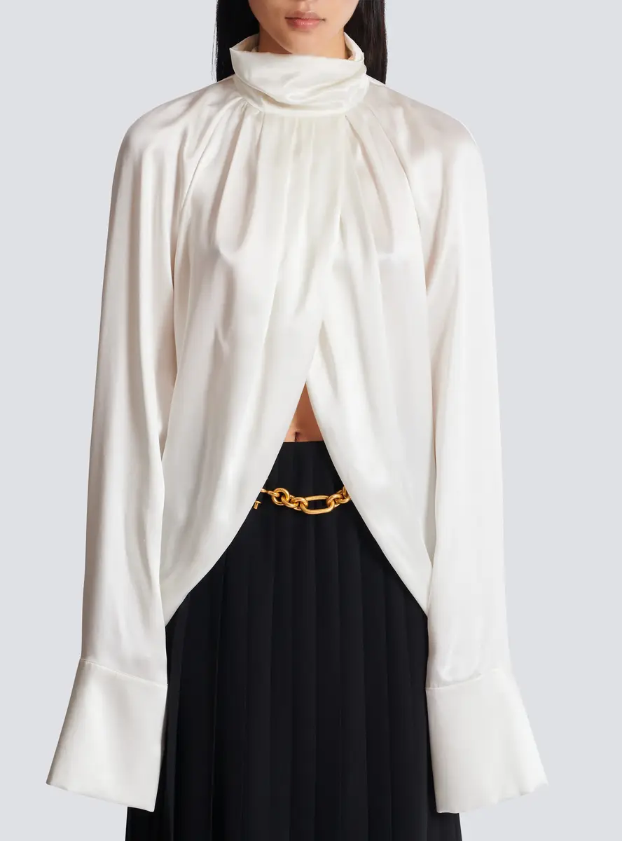Balmain Draped silk blouse | Thumbnail 7 Balmain Draped silk blouse | Thumbnail 7