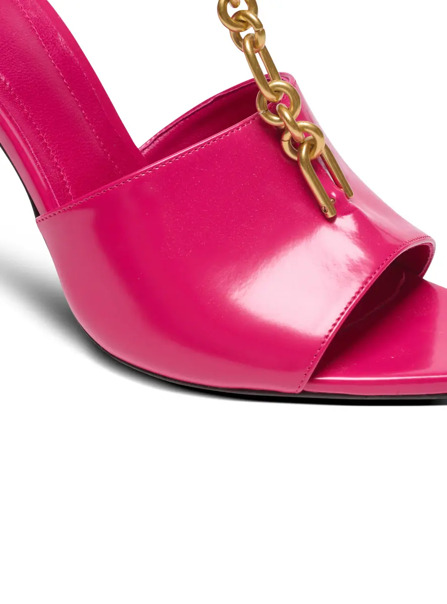 Balmain Sync sandals in shiny lambskin | Thumbnail 4