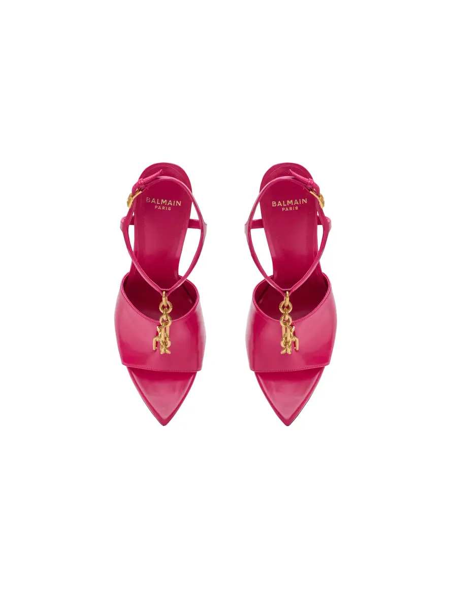 Balmain Sync sandals in shiny lambskin | Thumbnail 6