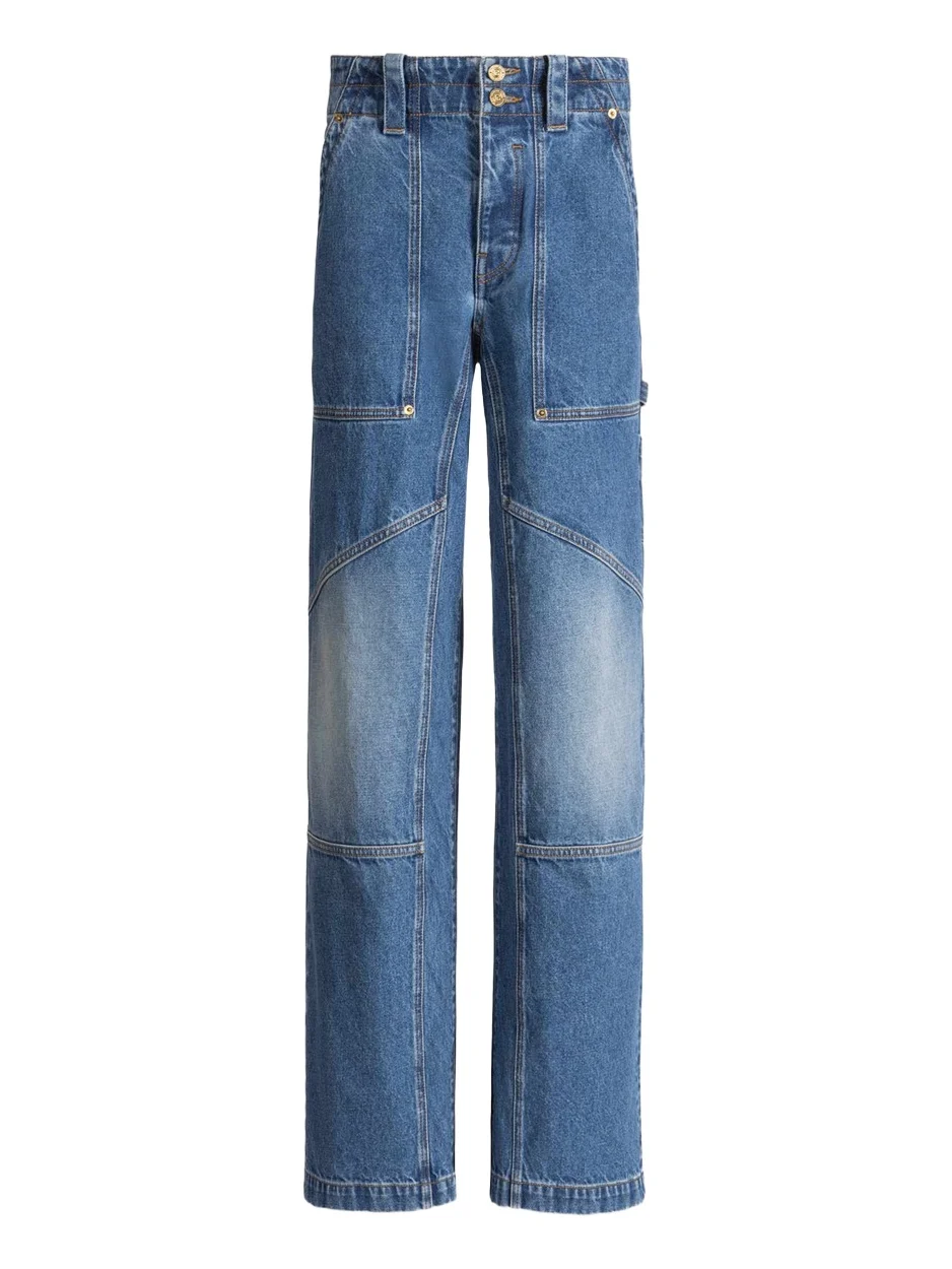 Balmain Blue denim carpenter jeans