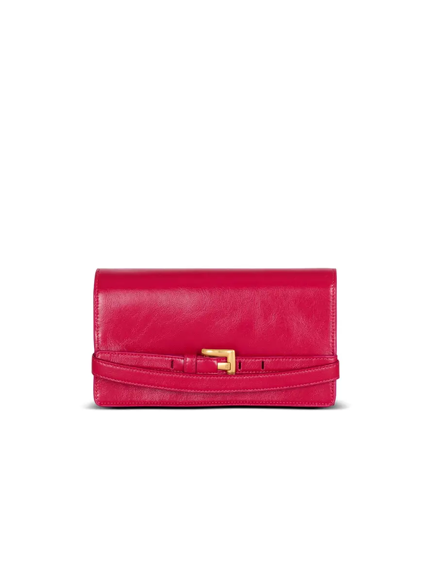Balmain Shuffle calfskin wallet with chain