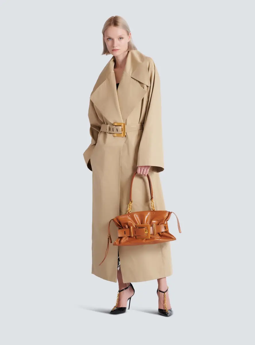 Balmain Long cotton gabardine trench coat | Thumbnail 2 Balmain Long cotton gabardine trench coat | Thumbnail 2
