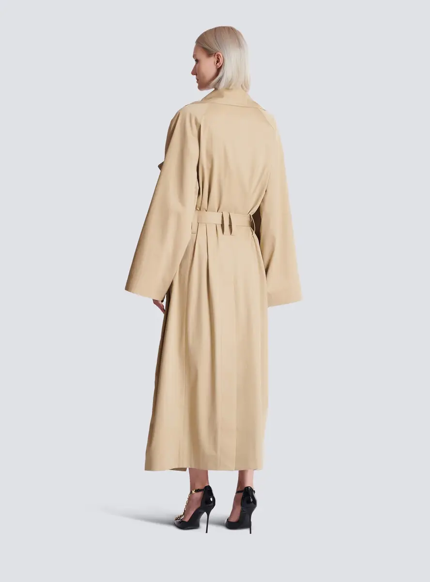 Balmain Long cotton gabardine trench coat | Thumbnail 4 Balmain Long cotton gabardine trench coat | Thumbnail 4
