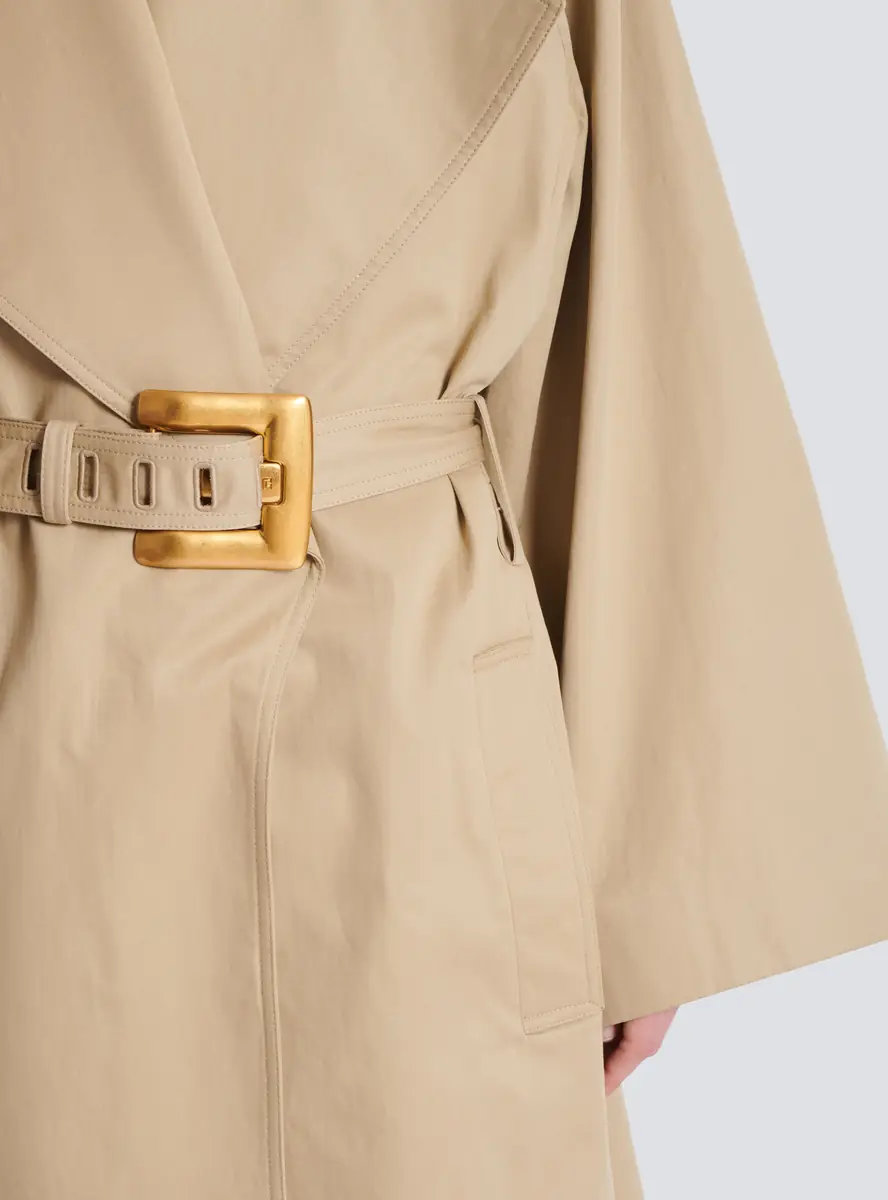 Balmain Long cotton gabardine trench coat | Thumbnail 5 Balmain Long cotton gabardine trench coat | Thumbnail 5