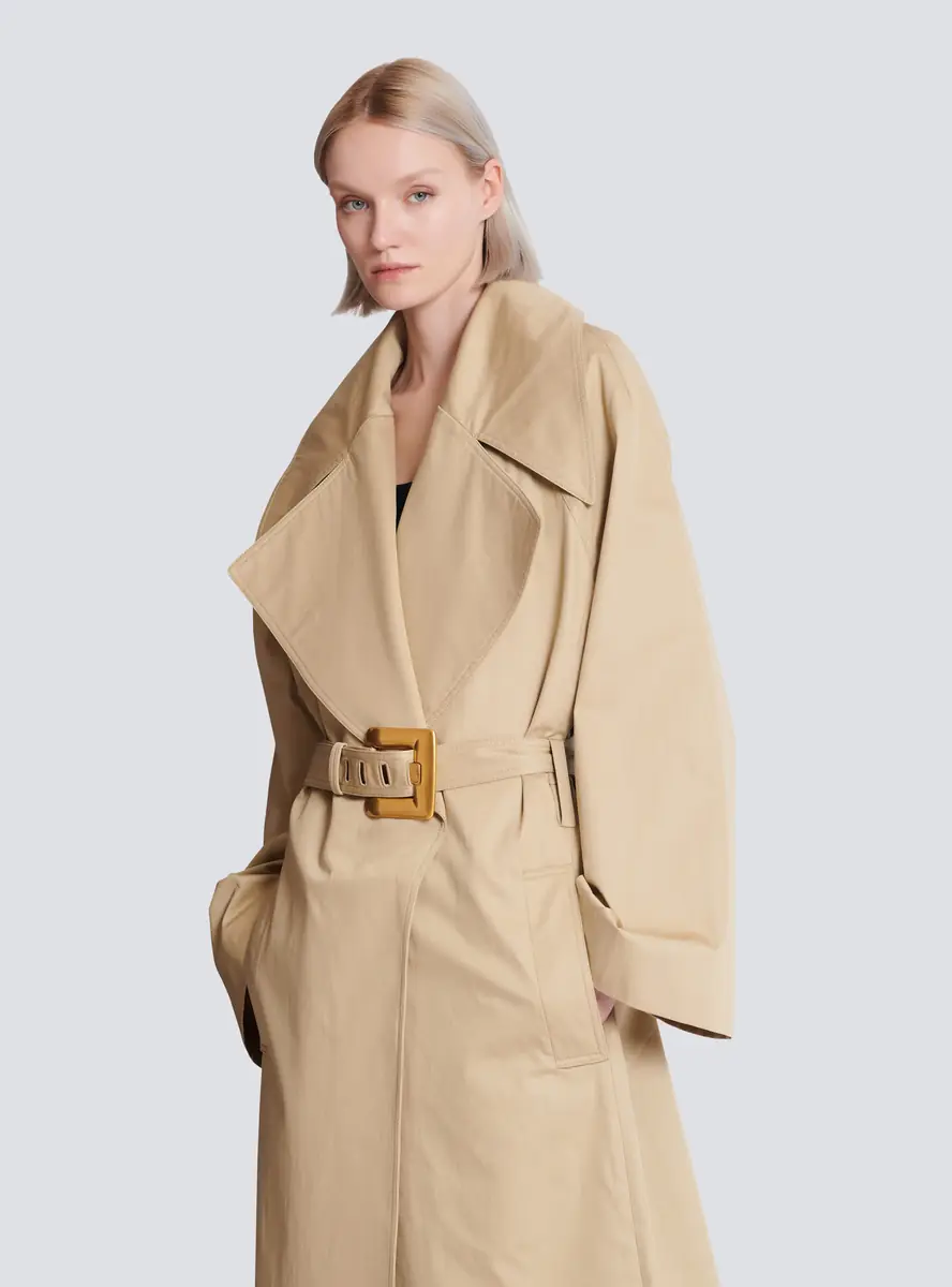 Balmain Long cotton gabardine trench coat | Thumbnail 6 Balmain Long cotton gabardine trench coat | Thumbnail 6