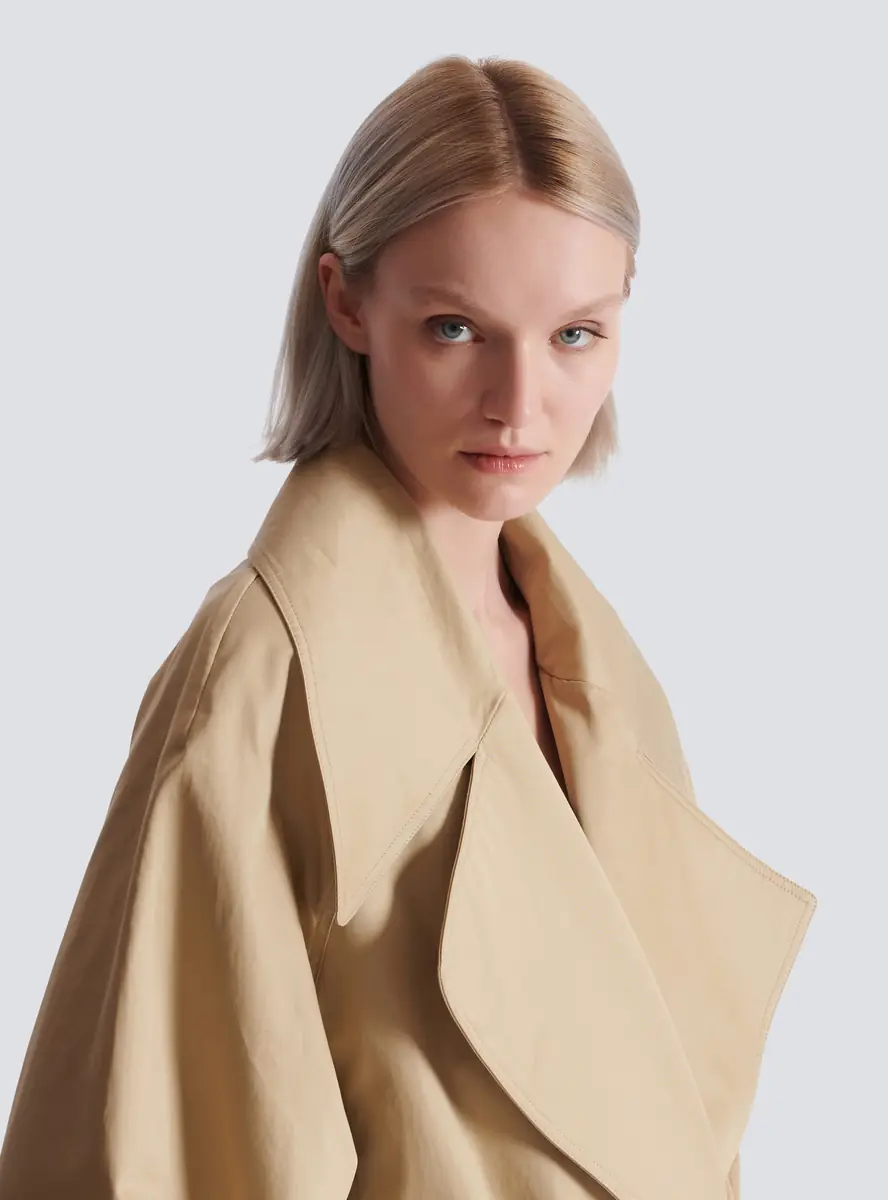 Balmain Long cotton gabardine trench coat | Thumbnail 7 Balmain Long cotton gabardine trench coat | Thumbnail 7