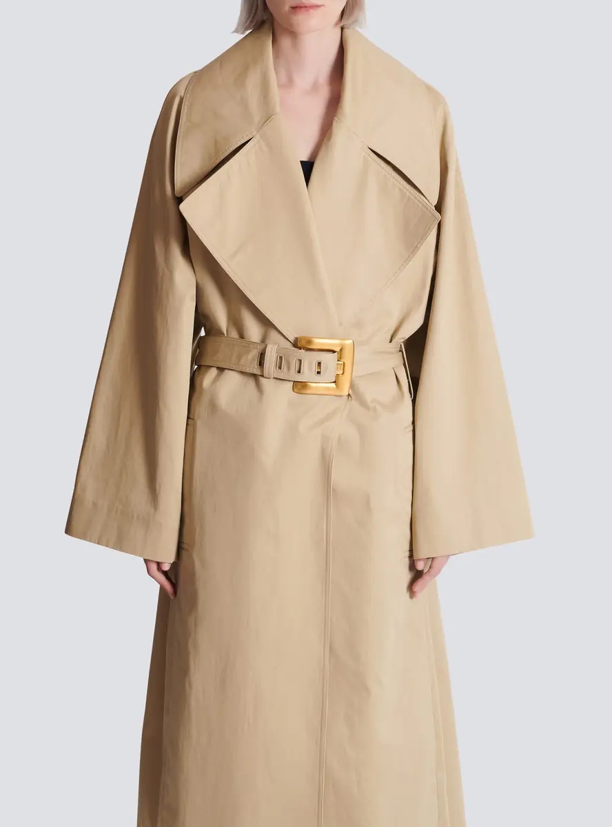 Balmain Long cotton gabardine trench coat | Thumbnail 8 Balmain Long cotton gabardine trench coat | Thumbnail 8