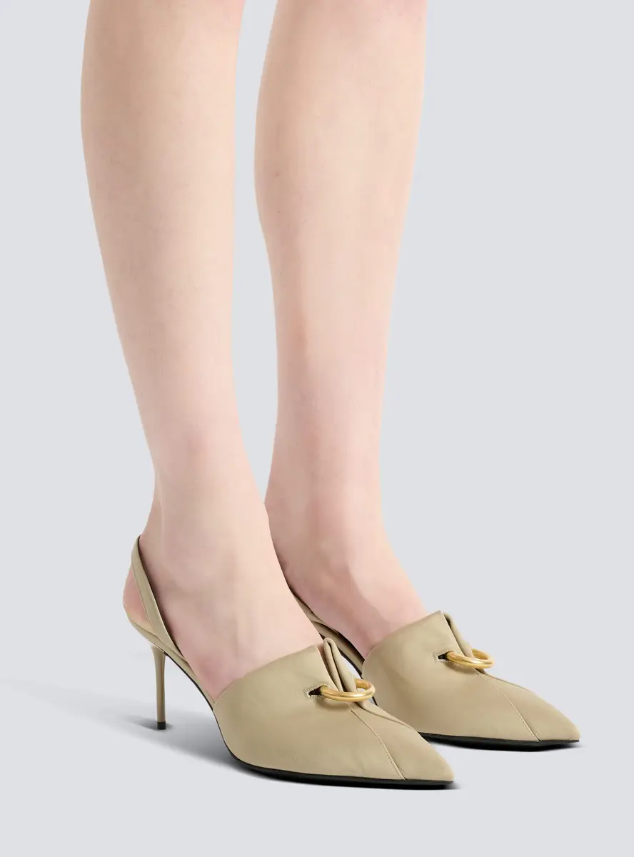 Balmain Cotton gabardine slingbacks with piercing | Thumbnail 2