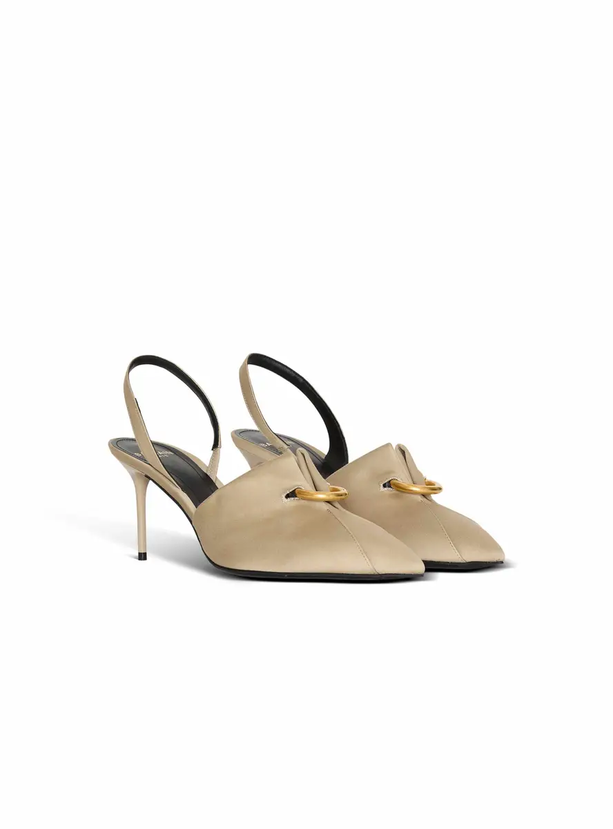 Balmain Cotton gabardine slingbacks with piercing | Thumbnail 3