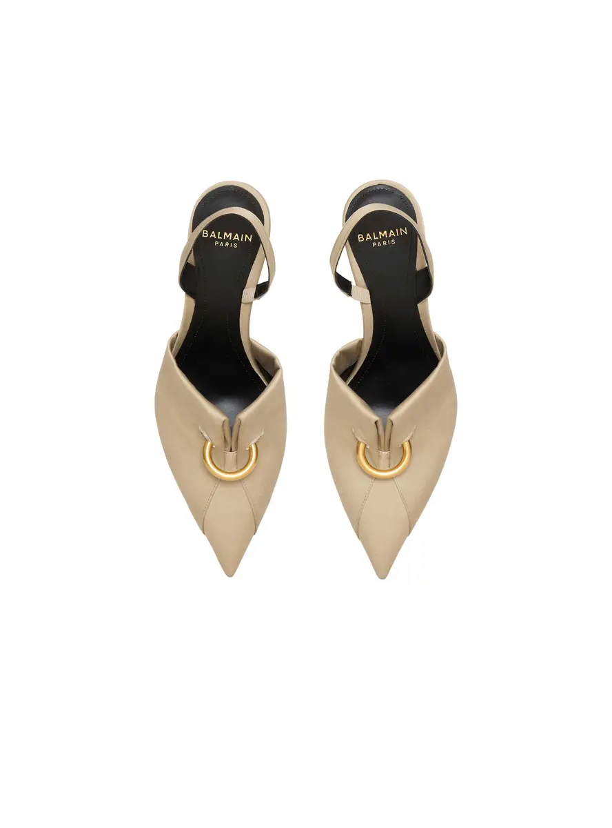 Balmain Cotton gabardine slingbacks with piercing | Thumbnail 6
