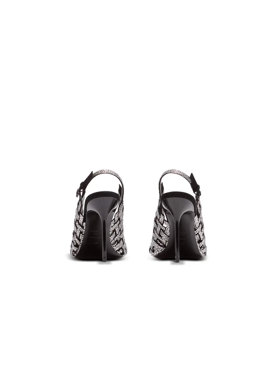 Balmain Fringed suede and rhinestone sandals | Thumbnail 3