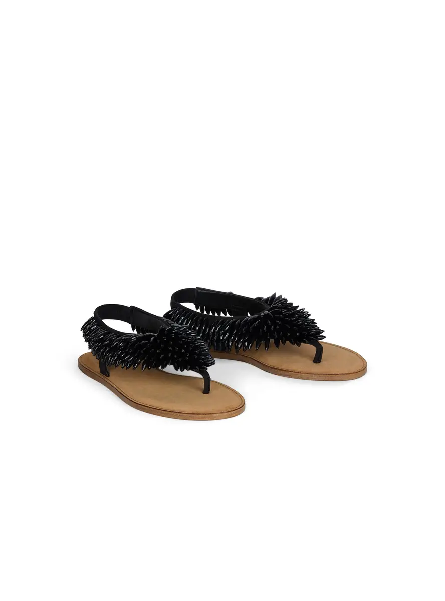 Balmain Flat sandals in suede and beads | Thumbnail 3 Balmain Flat sandals in suede and beads | Thumbnail 3