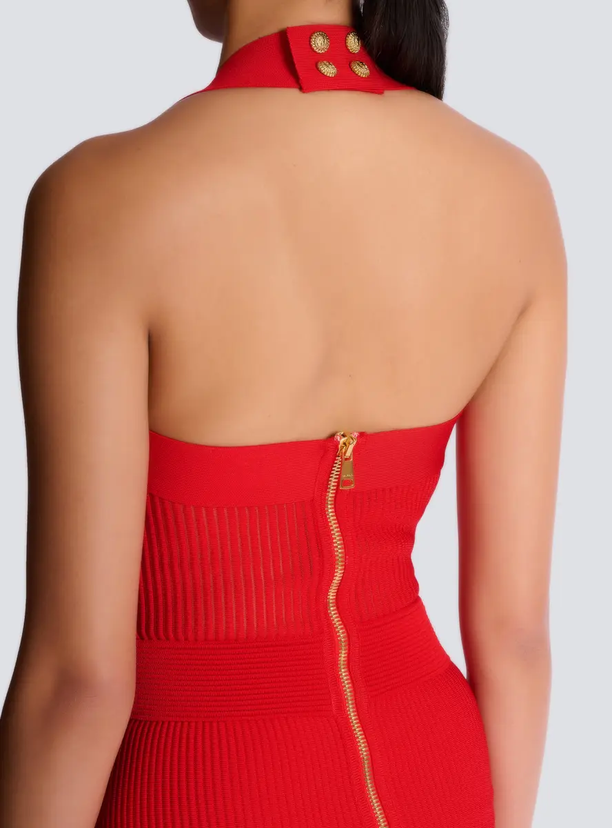 Balmain Halterneck pleated knit midi dress | Thumbnail 5 Balmain Halterneck pleated knit midi dress | Thumbnail 5