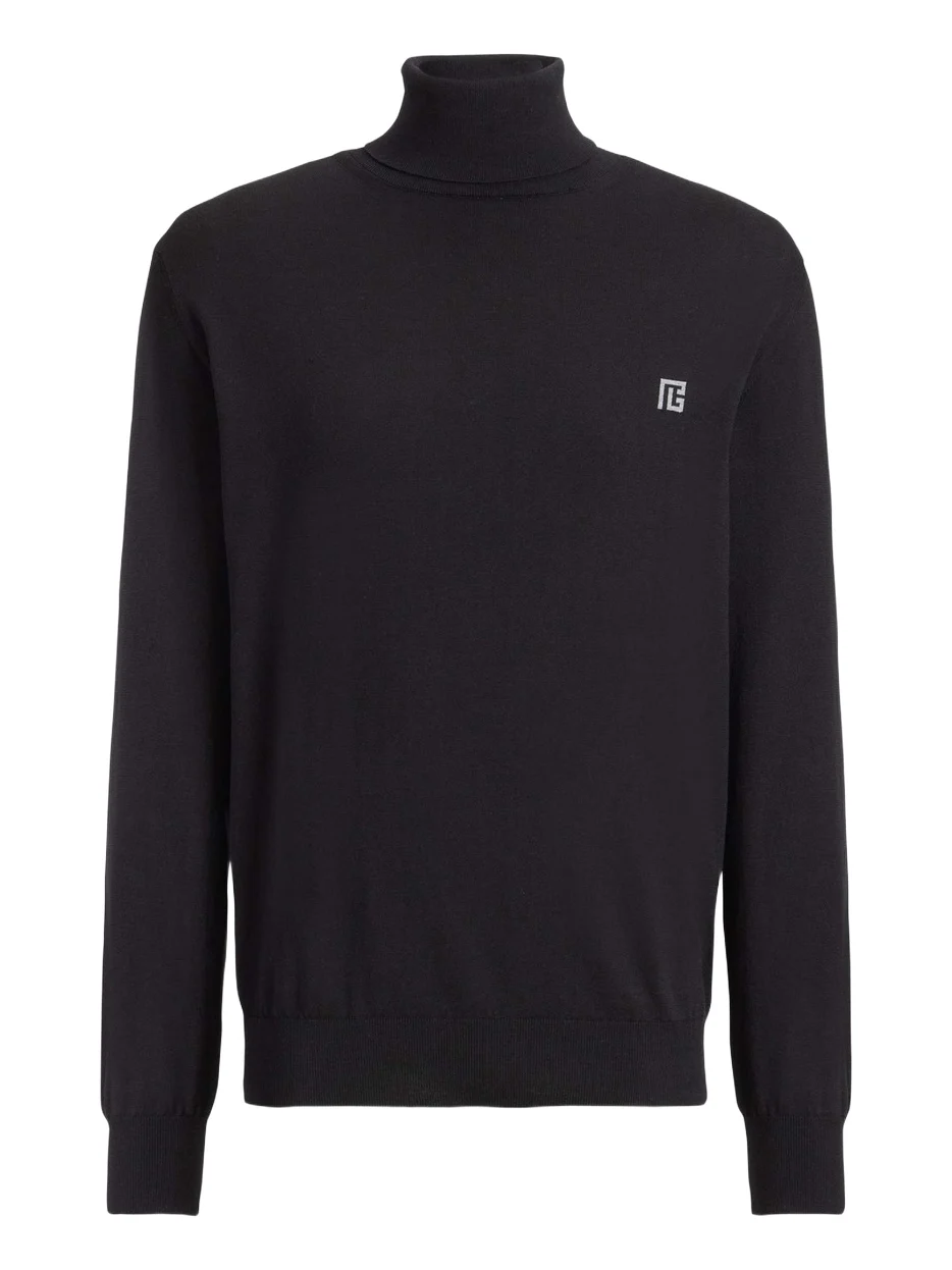 Balmain PB turtleneck jumper in cotton and silk