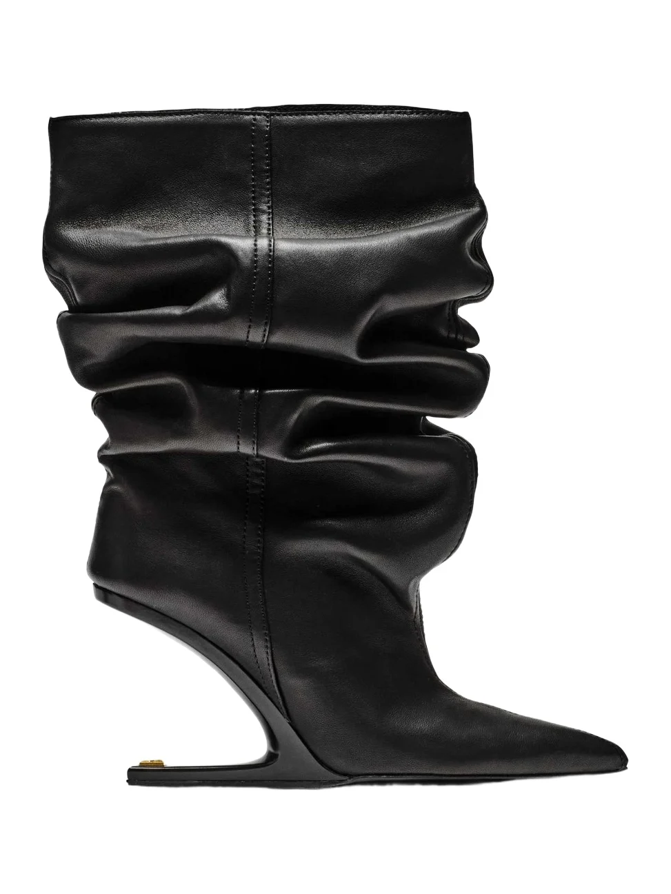 No Wedge smooth leather ankle boots
