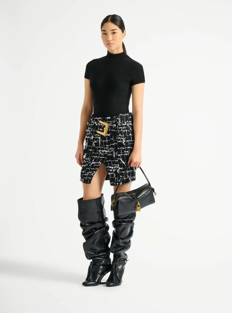 Balmain Belted fringed tweed skirt | Thumbnail 2 Balmain Belted fringed tweed skirt | Thumbnail 2