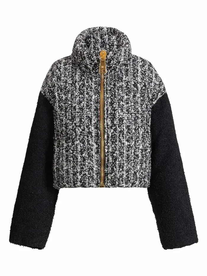 Padded two-tone tweed jacket Padded two-tone tweed jacket