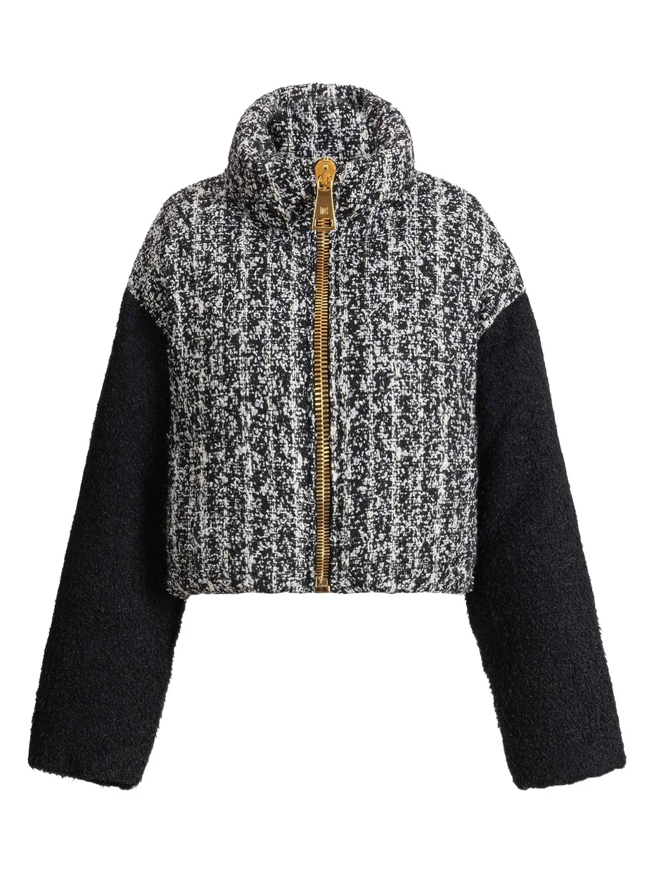 Padded two-tone tweed jacket Padded two-tone tweed jacket