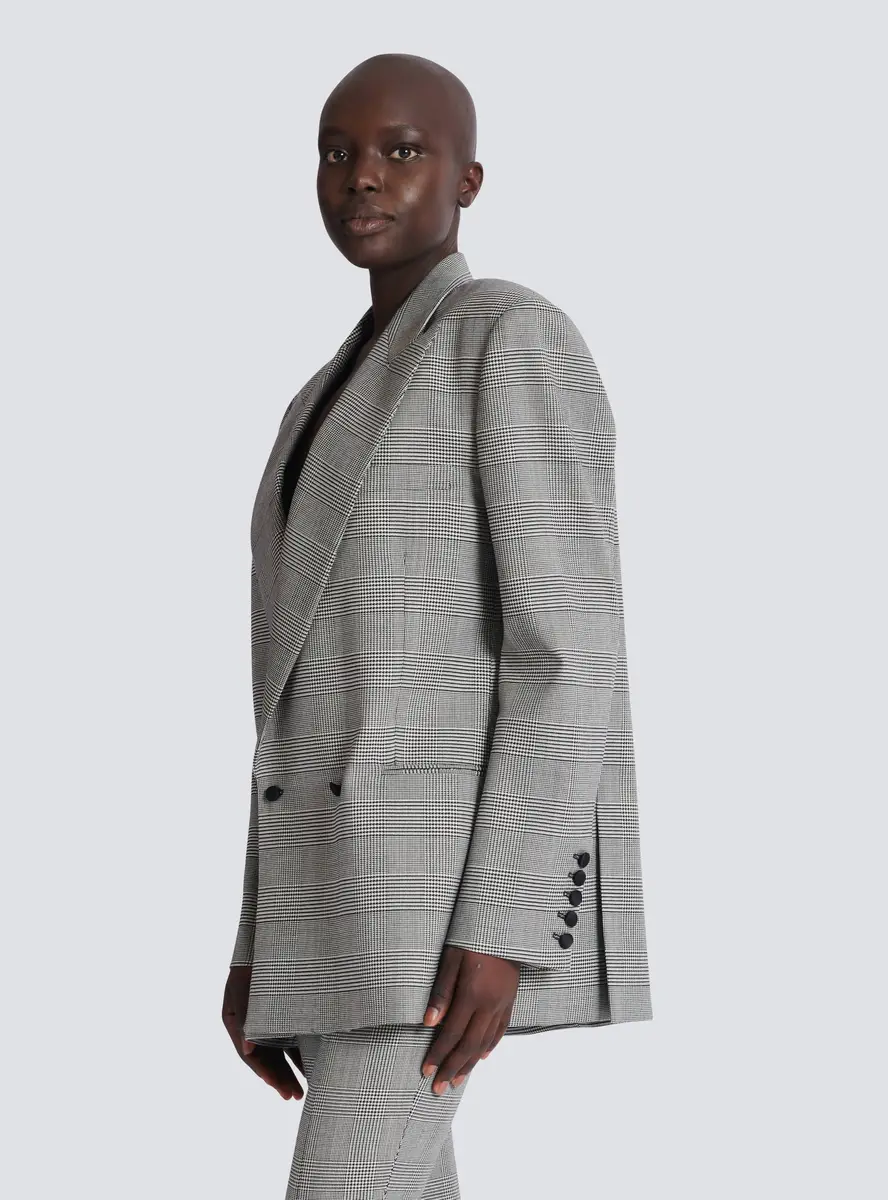 Balmain Oversized jacket in Prince of Wales jacquard | Thumbnail 6 Balmain Oversized jacket in Prince of Wales jacquard | Thumbnail 6