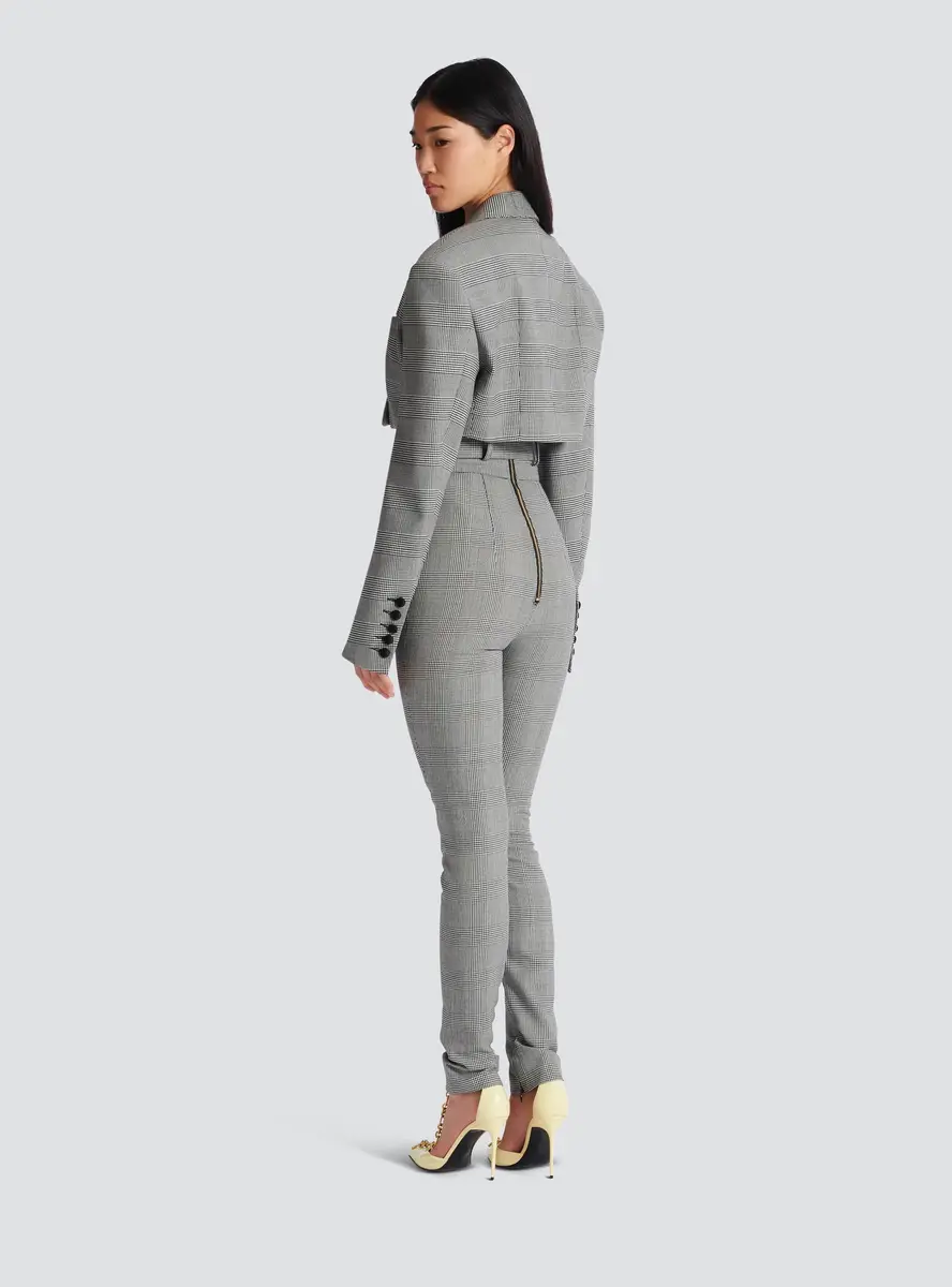 Balmain Cropped jacket in Prince of Wales jacquard | Thumbnail 4 Balmain Cropped jacket in Prince of Wales jacquard | Thumbnail 4