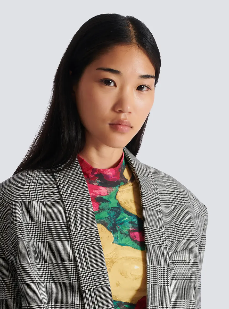 Balmain Cropped jacket in Prince of Wales jacquard | Thumbnail 7 Balmain Cropped jacket in Prince of Wales jacquard | Thumbnail 7