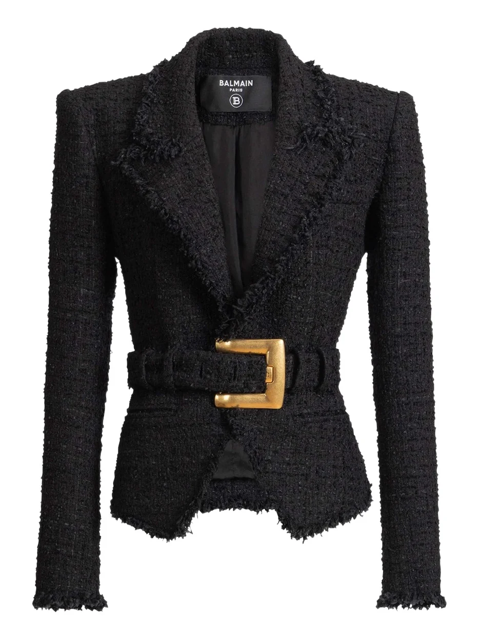 Balmain Belted tweed jacket