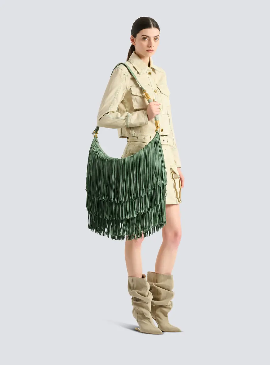 Balmain Ébène Hobo Large fringed suede bag | Thumbnail 2 Balmain Ébène Hobo Large fringed suede bag | Thumbnail 2