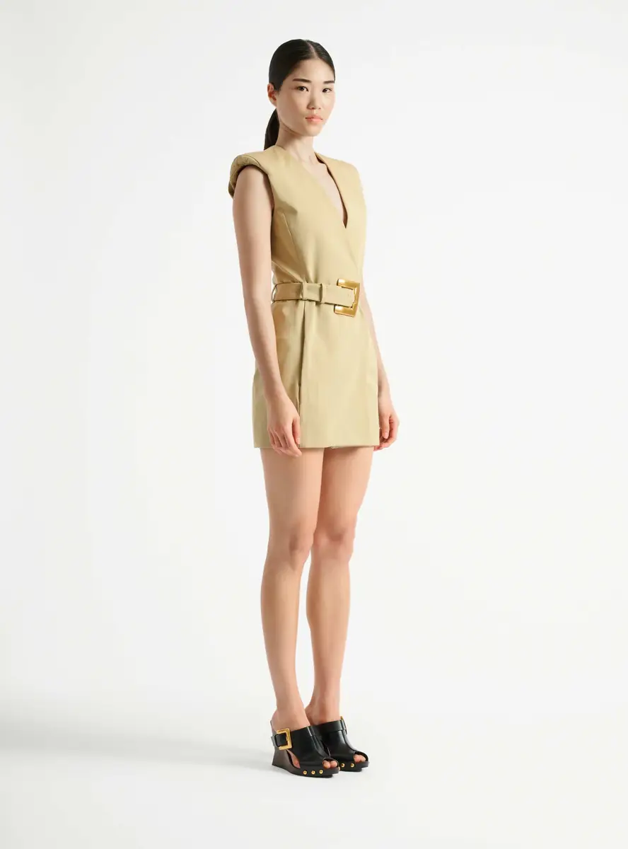 Balmain Short belted gabardine dress | Thumbnail 3 Balmain Short belted gabardine dress | Thumbnail 3