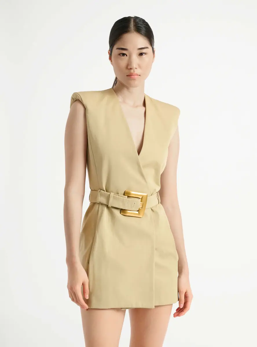 Balmain Short belted gabardine dress | Thumbnail 7 Balmain Short belted gabardine dress | Thumbnail 7