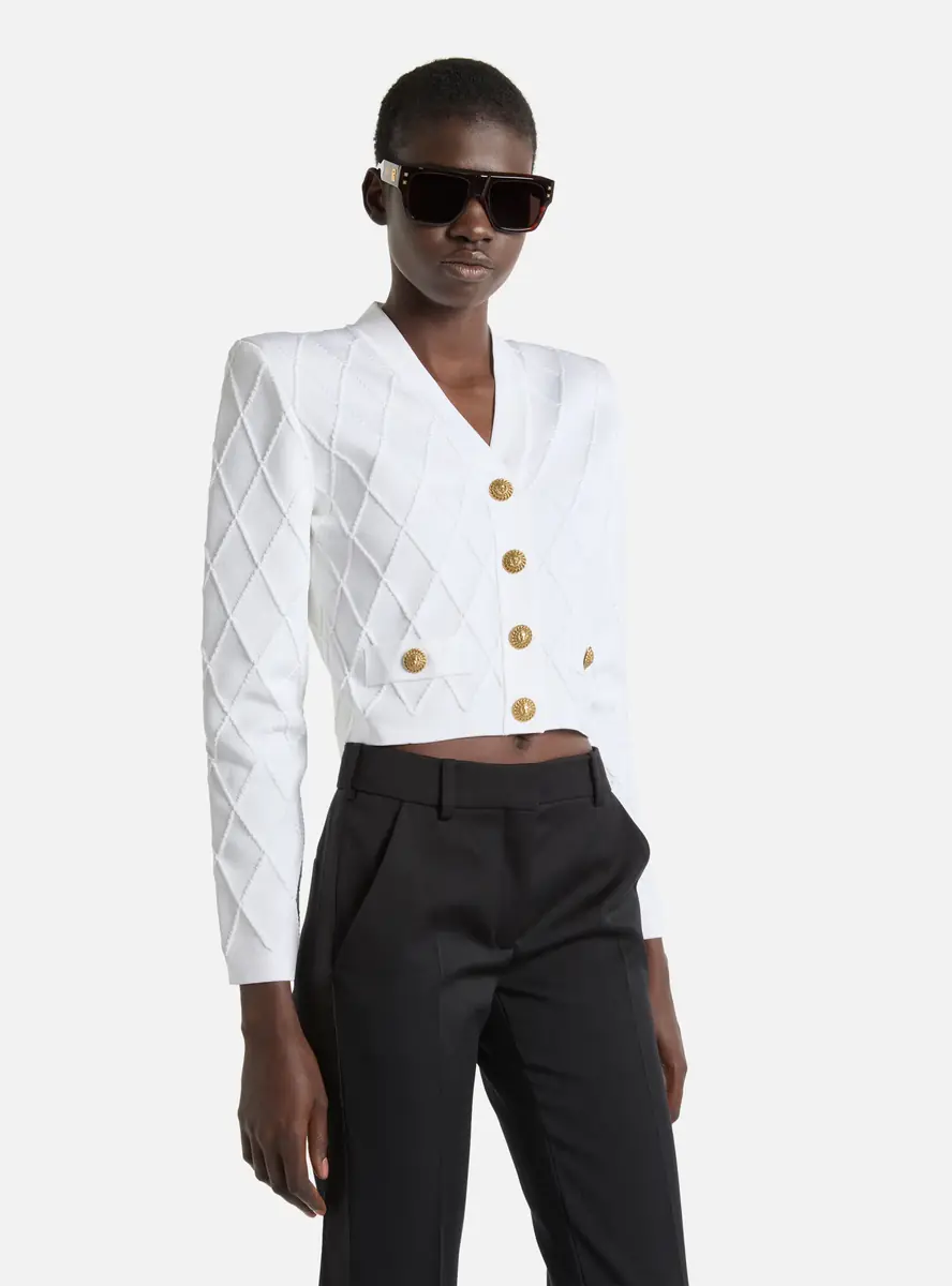 Balmain Cropped knit cardigan | Thumbnail 4