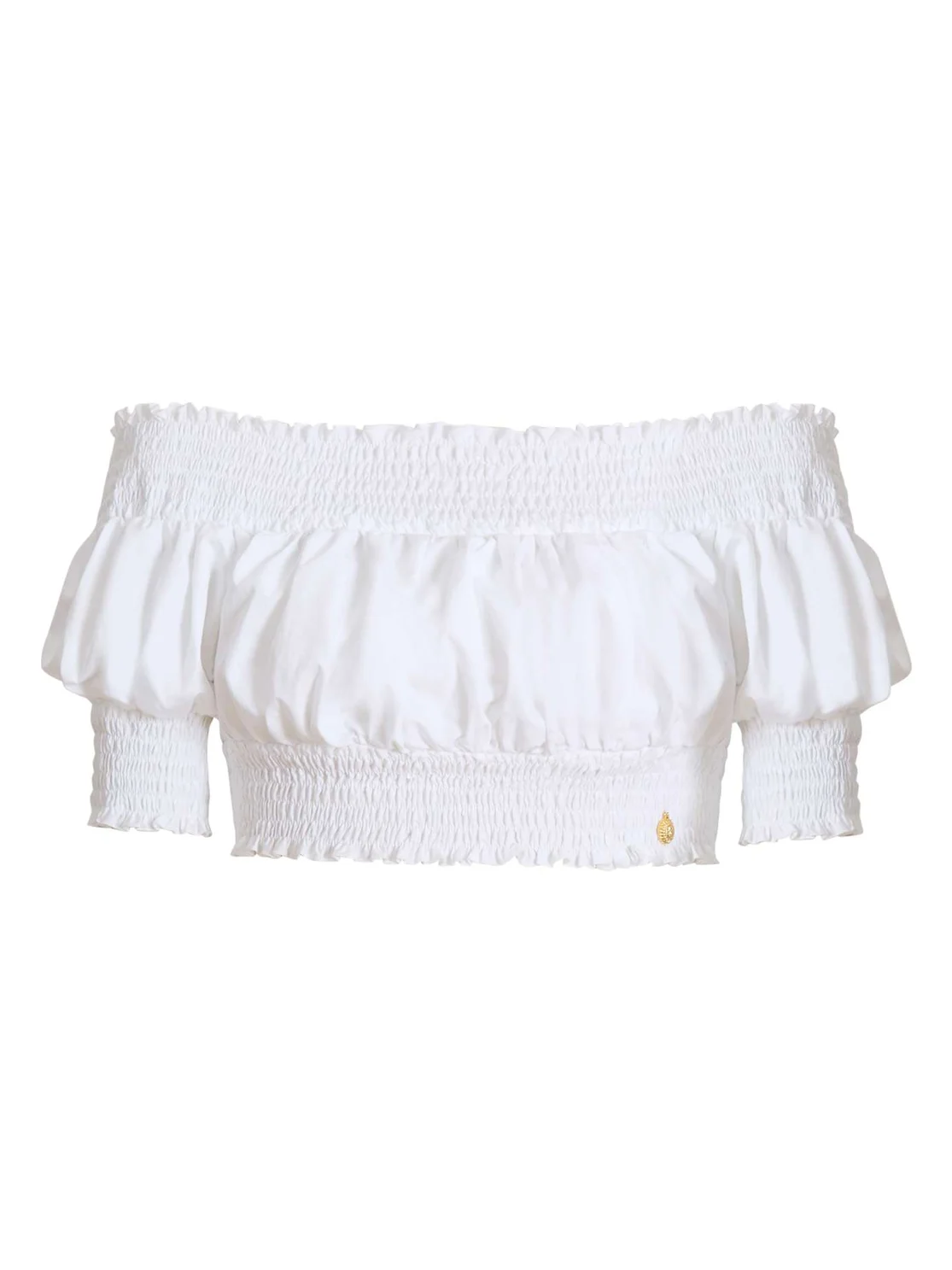 Balmain Poplin off-the-shoulder top