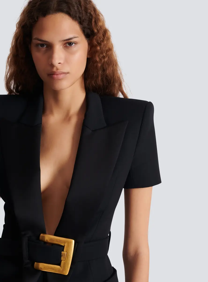 Balmain Grain de poudre jacket with belt detail | Thumbnail 6