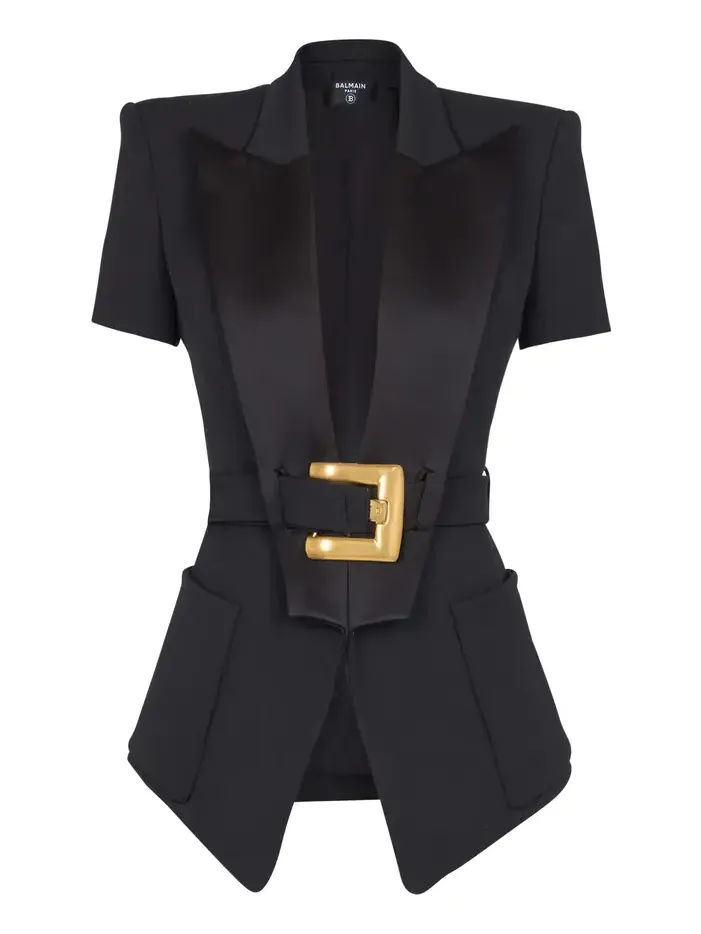 Grain de poudre jacket with belt detail Grain de poudre jacket with belt detail