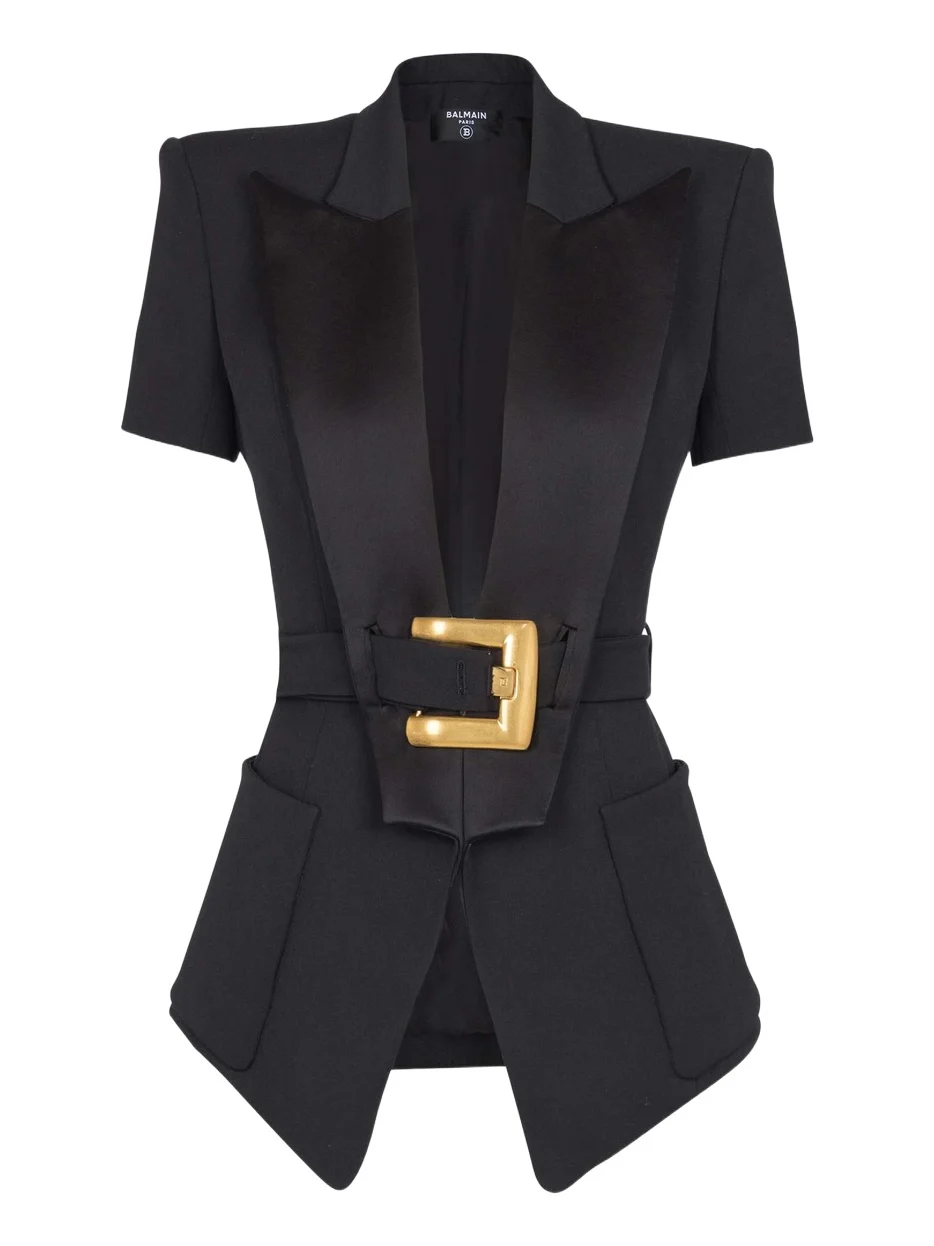 Grain de poudre jacket with belt detail Grain de poudre jacket with belt detail