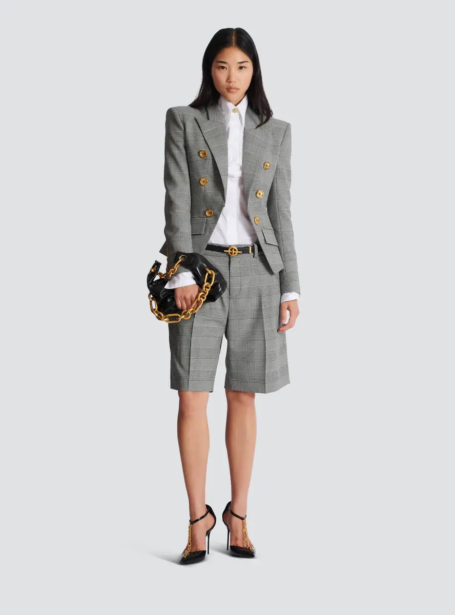 Balmain 6-buttons jacket in Prince of Wales jacquard | Thumbnail 2 Balmain 6-buttons jacket in Prince of Wales jacquard | Thumbnail 2
