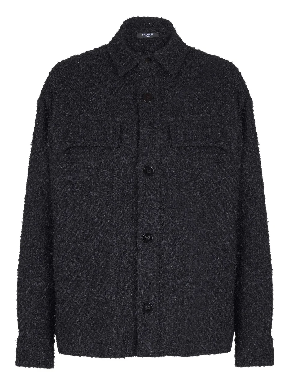 Balmain Monogram tweed overshirt