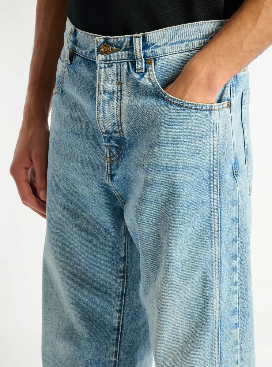 Balmain Loose-fit jeans in Light blue denim | Thumbnail 4