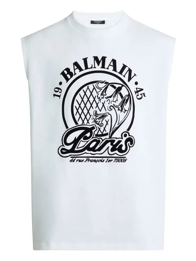 Balmain Flocked Quilted tank top