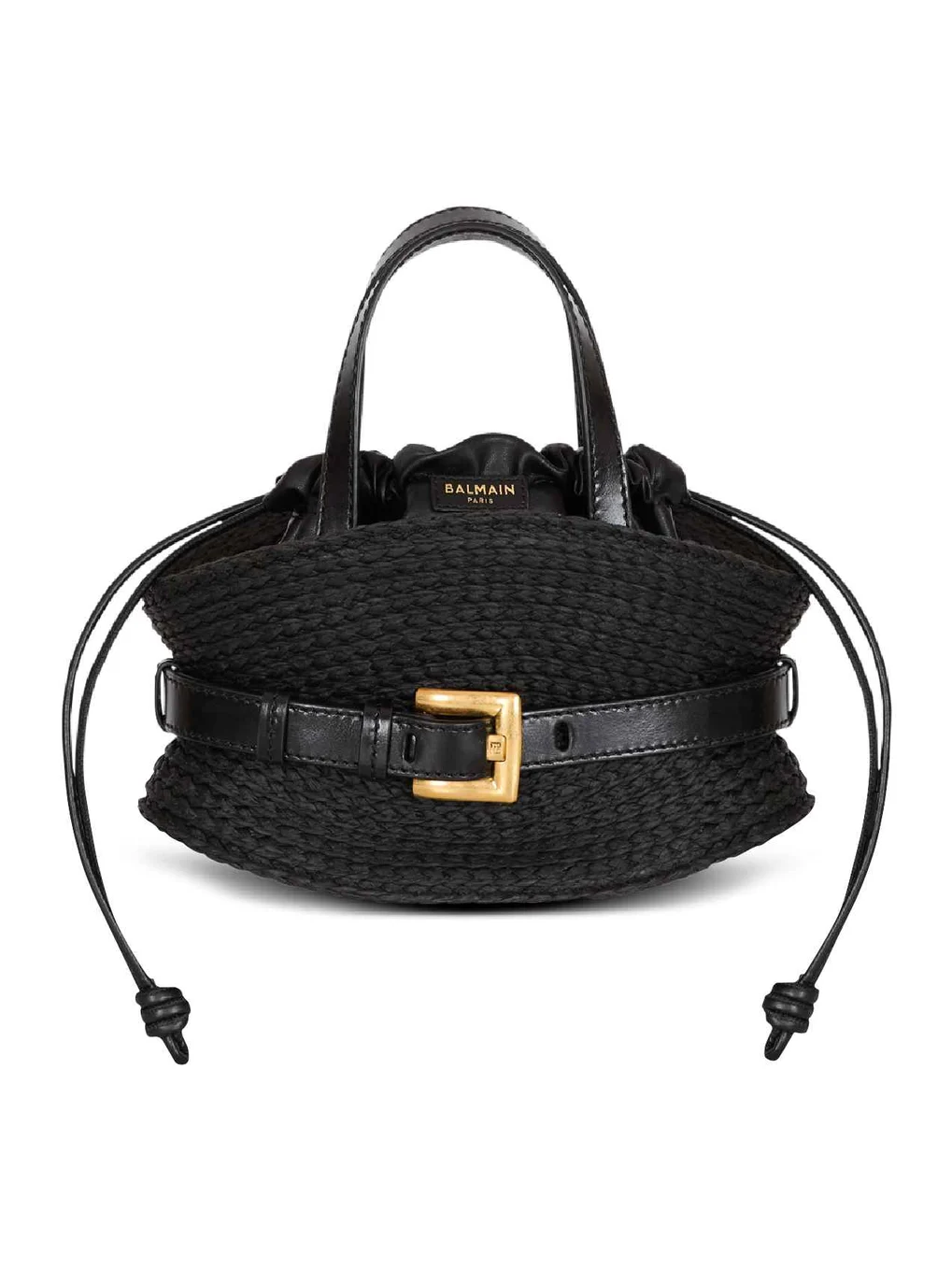 Shuffle Mini bag in calfskin and raffia Shuffle Mini bag in calfskin and raffia