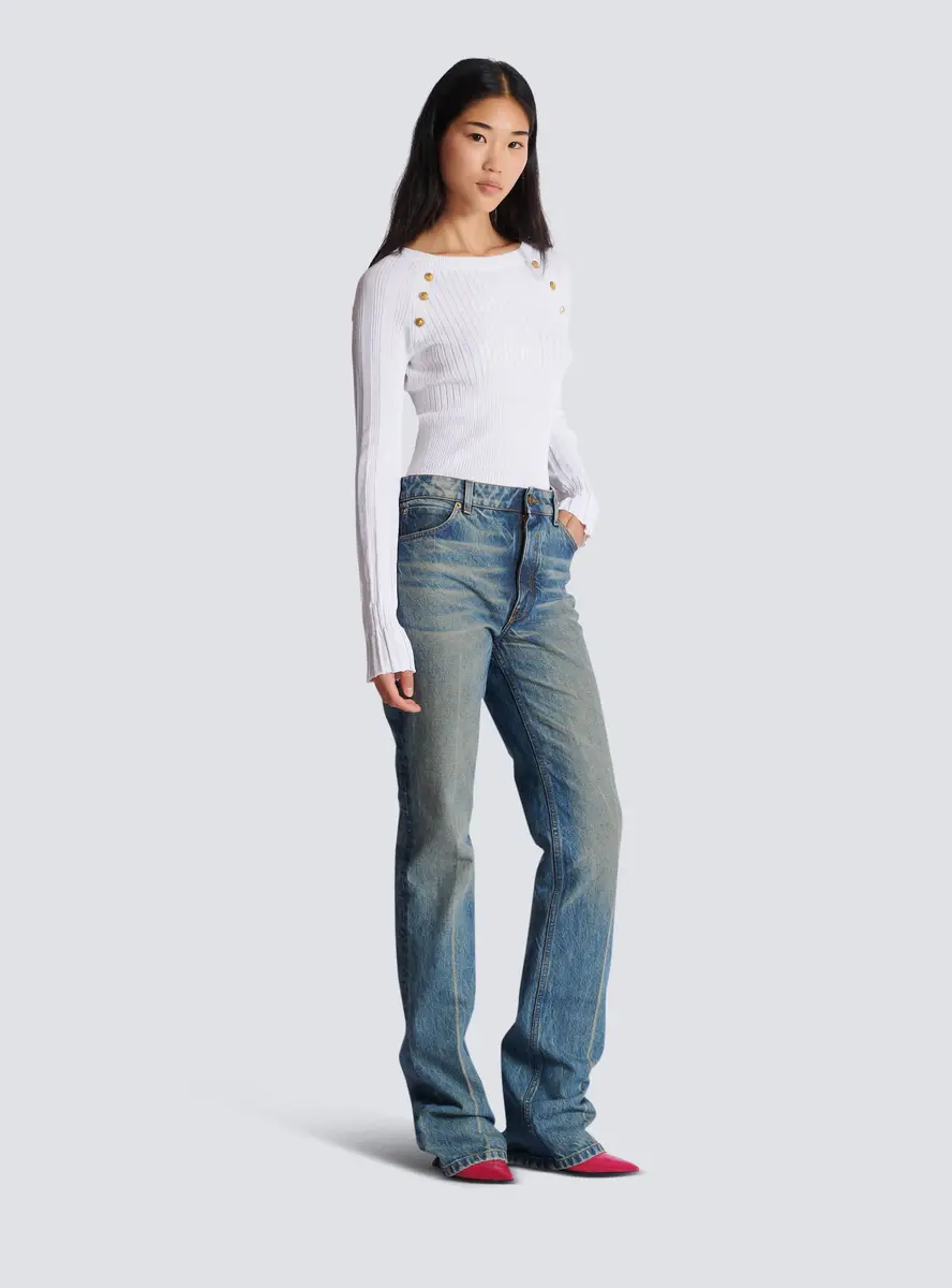 Balmain Straight-leg faded denim jeans | Thumbnail 3 Balmain Straight-leg faded denim jeans | Thumbnail 3
