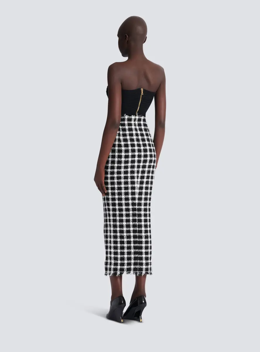 Balmain Long gingham tweed skirt | Thumbnail 4 Balmain Long gingham tweed skirt | Thumbnail 4
