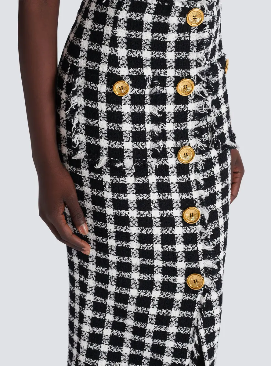 Balmain Long gingham tweed skirt | Thumbnail 5 Balmain Long gingham tweed skirt | Thumbnail 5
