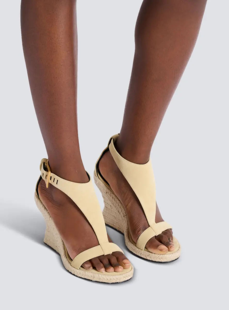 Balmain Anthem wedge espadrilles in suede | Thumbnail 2